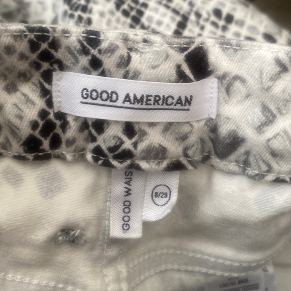 GOOD AMERICAN Good Waist Gray Snake Print High Waist Skinny Jeans size 8/29 C72 - Picture 5 of 10